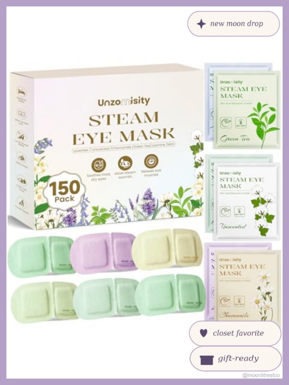 150 Pk Disposable Steam Eye Masks Heated Relax Dry Eye
